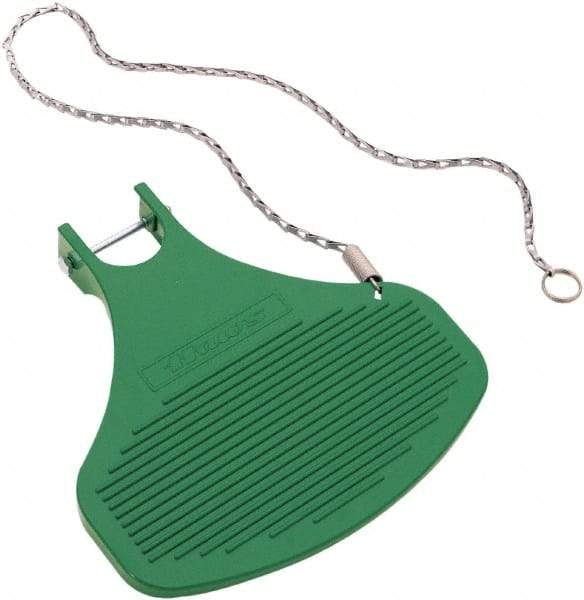 Haws - 10-1/4" Long x 10" Wide x 1-1/2" High, Aluminum Plumbed Wash Station Foot Control Assembly with Chain - Green Matting, Compatible with Combination Drench Shower & Eye/Face Wash Stations - Apex Tool & Supply