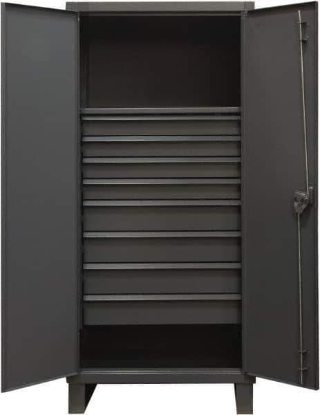 Durham - 1 Shelf Locking Storage Cabinet - Steel, 36" Wide x 24" Deep x 78" High, Gray - Apex Tool & Supply