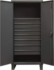 Durham - 1 Shelf Locking Storage Cabinet - Steel, 36" Wide x 24" Deep x 78" High, Gray - Apex Tool & Supply