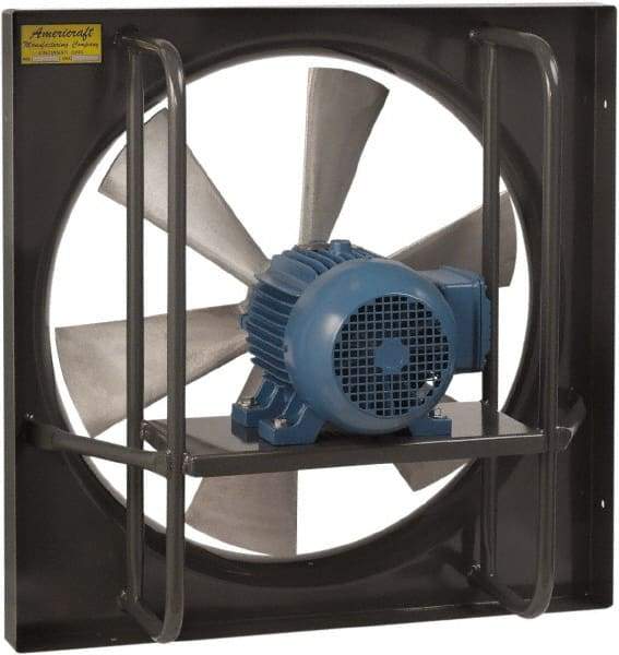 Americraft - 24" Blade, Direct Drive, 1 hp, 7,425 CFM, Explosion Proof Exhaust Fan - 30-1/2" Opening Height x 30-1/2" Opening Width, 16/8 Amp, 115/230 Volt, 1 Speed, Single Phase - Apex Tool & Supply