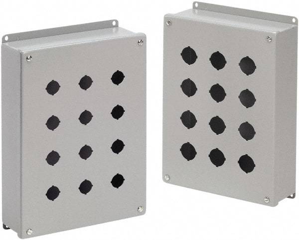nVent Hoffman - 1 Hole, 1.2 Inch Hole Diameter, Stainless Steel Pushbutton Switch Enclosure - 4-1/2 Inch High x 3.47 Inch Wide x 2-3/4 Inch Deep, 12, 13, 4X NEMA Rated - Apex Tool & Supply