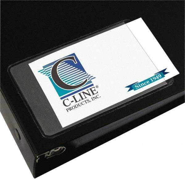 C-LINE - 10 Piece Business Card/ID Protectors - 3-1/2" High x 2" Wide - Apex Tool & Supply