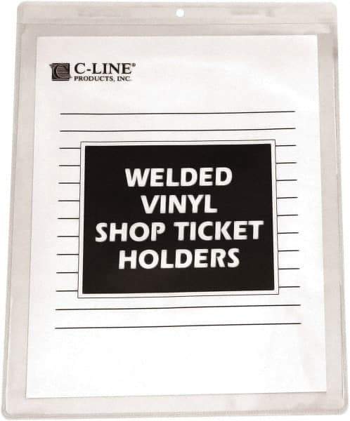 C-LINE - 50 Piece Clear Shop Ticket Holder - 8" High x 5" Wide - Apex Tool & Supply