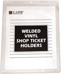 C-LINE - 50 Piece Clear Shop Ticket Holder - 8" High x 5" Wide - Apex Tool & Supply