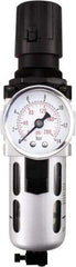 PRO-SOURCE - 3/4" NPT Port Heavy Duty 1 Piece Filter/Regulator FRL Unit - Polycarbonate Bowl, 149 SCFM, 145 Max psi, 14.6" High, Manual Drain - Apex Tool & Supply