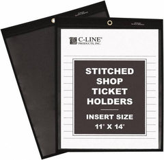 C-LINE - 25 Piece Clear Stitched Shop Ticket Holder - 14" High x 11" Wide - Apex Tool & Supply