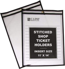 C-LINE - 25 Piece Clear Stitched Shop Ticket Holder - 17" High x 11" Wide - Apex Tool & Supply
