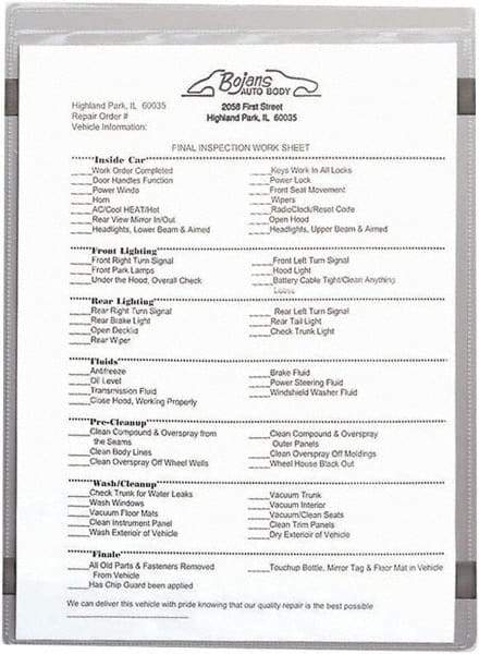 C-LINE - 15 Piece Clear Shop Ticket Holder - 11" High x 8-1/2" Wide - Apex Tool & Supply