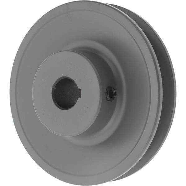 TB Wood's - 5/8" Bore, 1-5/32 Long, 3.95" Outside Diam, Finished Bore Single Groove V Belt Sheave - 3/4" Wide, 3.36" Pitch Diam of 3L Belt, 3.7" Pitch Diam of 4L Belt - Apex Tool & Supply