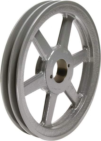 TB Wood's - 2 Groove, 1/2 to 1-1/2 Bore Diam, 12-3/4" Outside Diam, QD Bushed V Belt Sheave - 12.0 A Diam Belt Pitch - Apex Tool & Supply