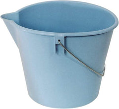 Ability One - 10 Qt, Plastic Round Blue Single Pail with Pour Spout - Handle Included - Apex Tool & Supply