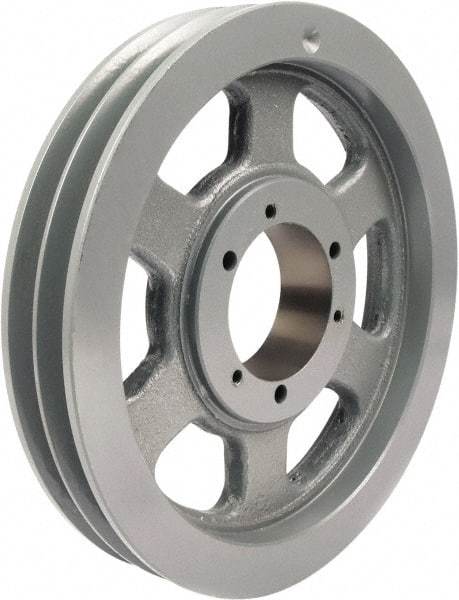 TB Wood's - 2 Groove, 1/2 to 2-15/16 Bore Diam, 25.35" Outside Diam, QD Bushed V Belt Sheave - 24.6 A Diam Belt Pitch - Apex Tool & Supply