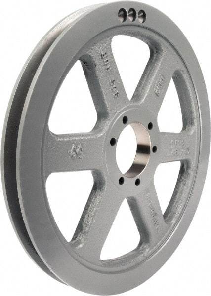 TB Wood's - 1 Groove, 1/2 to 1-15/16 Bore Diam, 9-3/4" Outside Diam, QD Bushed V Belt Sheave - 9.0 A Diam Belt Pitch - Apex Tool & Supply