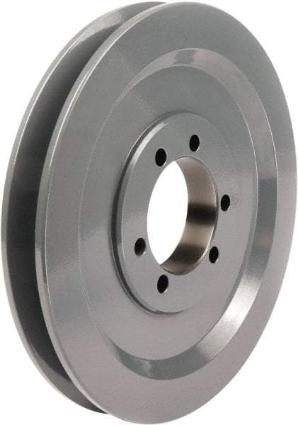 TB Wood's - 1 Groove, 1/2 to 1-15/16 Bore Diam, 7.35" Outside Diam, QD Bushed V Belt Sheave - 6.6 A Diam Belt Pitch - Apex Tool & Supply