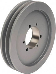 TB Wood's - 2 Groove, 1/2 to 1-5/8 Bore Diam, 6" Outside Diam, QD Bushed V Belt Sheave - 6.00 3V Diam Belt Pitch - Apex Tool & Supply