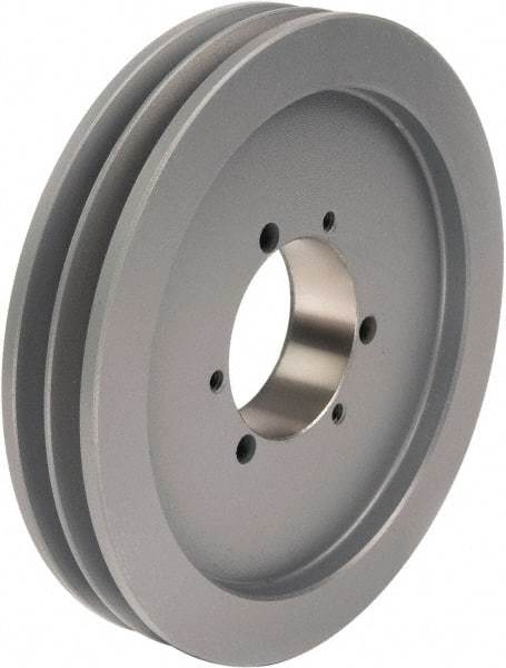 TB Wood's - 2 Groove, 1/2 to 2-1/2 Bore Diam, 9" Outside Diam, QD Bushed V Belt Sheave - 9.0 5V Diam Belt Pitch - Apex Tool & Supply