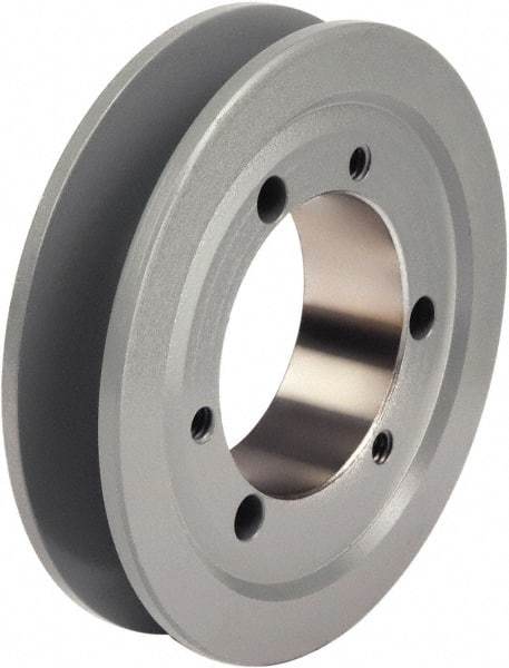TB Wood's - 1 Groove, 1/2 to 1-5/8 Bore Diam, 3-3/4" Outside Diam, QD Bushed V Belt Sheave - 3.0 A Diam Belt Pitch - Apex Tool & Supply