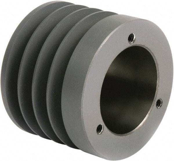 TB Wood's - 4 Groove, 1/2 to 1-15/16 Bore Diam, 4.55" Outside Diam, QD Bushed V Belt Sheave - 3.8 A Diam Belt Pitch - Apex Tool & Supply