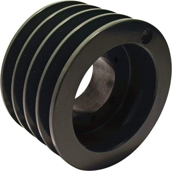 TB Wood's - 4 Groove, 1/2 to 2-15/16 Bore Diam, 6.4" Outside Diam, QD Bushed V Belt Sheave - 6.00 C Diam Belt Pitch - Apex Tool & Supply
