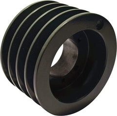 TB Wood's - 4 Groove, 1/2 to 2-15/16 Bore Diam, 7.4" Outside Diam, QD Bushed V Belt Sheave - 7.00 C Diam Belt Pitch - Apex Tool & Supply
