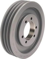 TB Wood's - 3 Groove, 1/2 to 1-15/16 Bore Diam, 6.35" Outside Diam, QD Bushed V Belt Sheave - 5.6 A Diam Belt Pitch - Apex Tool & Supply