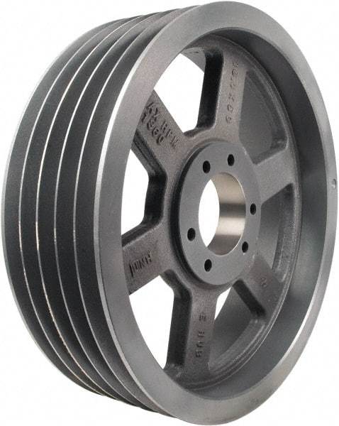 TB Wood's - 5 Groove, 7/8 to 3-1/2 Bore Diam, 12-1/2" Outside Diam, QD Bushed V Belt Sheave - 12.5 5V Diam Belt Pitch - Apex Tool & Supply