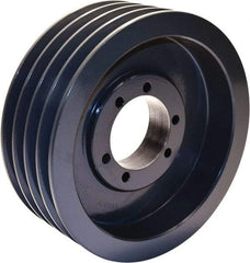 TB Wood's - 4 Groove, 7/8 to 3-1/2 Bore Diam, 10.4" Outside Diam, QD Bushed V Belt Sheave - 10.00 C Diam Belt Pitch - Apex Tool & Supply