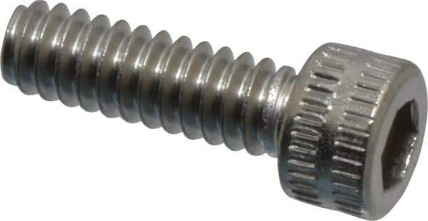 Made in USA - #4-40 UNC Hex Socket Drive, Socket Cap Screw - Grade 18-8 Stainless Steel, Uncoated, 3/8" Length Under Head - Apex Tool & Supply