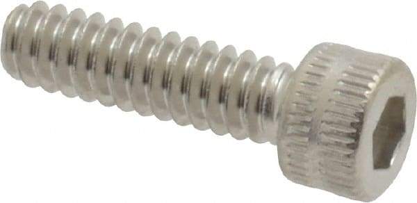 Made in USA - #6-32 UNC Hex Socket Drive, Socket Cap Screw - Grade 18-8 Stainless Steel, Uncoated, 1/2" Length Under Head - Apex Tool & Supply