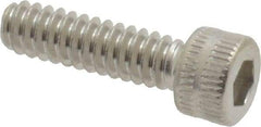 Made in USA - #6-32 UNC Hex Socket Drive, Socket Cap Screw - Grade 18-8 Stainless Steel, Uncoated, 1/2" Length Under Head - Apex Tool & Supply