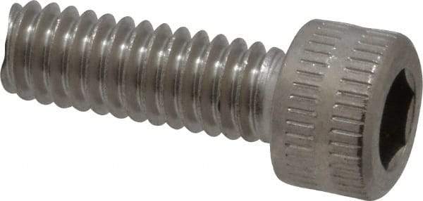 Made in USA - #8-32 UNC Hex Socket Drive, Socket Cap Screw - Grade 18-8 Stainless Steel, Uncoated, 1/2" Length Under Head - Apex Tool & Supply