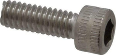 Made in USA - #8-32 UNC Hex Socket Drive, Socket Cap Screw - Grade 18-8 Stainless Steel, Uncoated, 1/2" Length Under Head - Apex Tool & Supply
