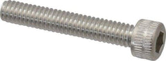 Made in USA - #8-32 UNC Hex Socket Drive, Socket Cap Screw - Grade 18-8 Stainless Steel, Uncoated, 1" Length Under Head - Apex Tool & Supply