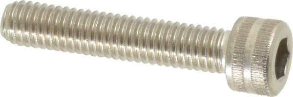 Made in USA - #10-32 UNF Hex Socket Drive, Socket Cap Screw - Grade 18-8 Stainless Steel, Uncoated, 1" Length Under Head - Apex Tool & Supply