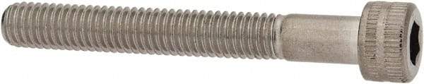 Made in USA - #10-32 UNF Hex Socket Drive, Socket Cap Screw - Grade 18-8 Stainless Steel, Uncoated, 1-1/2" Length Under Head - Apex Tool & Supply