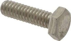 Made in USA - 1/4-20 UNC, 7/8" Length Under Head Hex Head Cap Screw - Grade 18-8 Stainless Steel, Uncoated, 7/16" Hex - Apex Tool & Supply