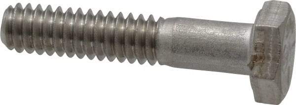 Made in USA - 1/4-20 UNC, 1-1/4" Length Under Head Hex Head Cap Screw - Grade 18-8 Stainless Steel, Uncoated, 7/16" Hex - Apex Tool & Supply