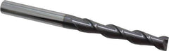 Accupro - 1/2", 3" LOC, 1/2" Shank Diam, 6" OAL, 2 Flute, Solid Carbide Square End Mill - Single End, AlTiN Finish, Spiral Flute, 40° Helix, Centercutting, Right Hand Cut, Right Hand Flute - Apex Tool & Supply