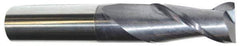 Accupro - 7/16", 1-3/8" LOC, 7/16" Shank Diam, 4" OAL, 2 Flute, Solid Carbide Square End Mill - Single End, AlTiN Finish, Spiral Flute, 40° Helix, Centercutting, Right Hand Cut, Right Hand Flute - Apex Tool & Supply