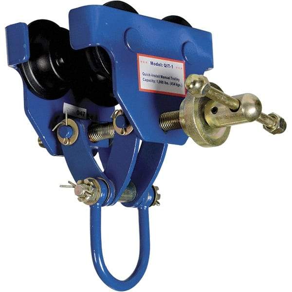 Vestil - 0.5 Ton Capacity Quick Install Manual Trolley - 3" to 5" Flange Width - Apex Tool & Supply
