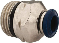 Alpha Technologies - 1/4" Outside Diam, 3/8 Universal Thread, Nickel Plated Brass Push-to-Connect Male Connector - 250 Max psi, Tube to Universal Thread Connection, Buna O-Ring - Apex Tool & Supply