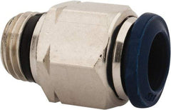 Alpha Technologies - 3/8" Outside Diam, 1/4 Universal Thread, Nickel Plated Brass Push-to-Connect Male Connector - 250 Max psi, Tube to Universal Thread Connection, Buna O-Ring - Apex Tool & Supply