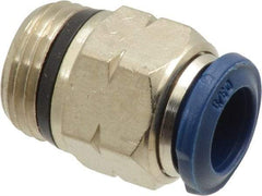 Alpha Technologies - 3/8" Outside Diam, 3/8 Universal Thread, Nickel Plated Brass Push-to-Connect Male Connector - 250 Max psi, Tube to Universal Thread Connection, Buna O-Ring - Apex Tool & Supply