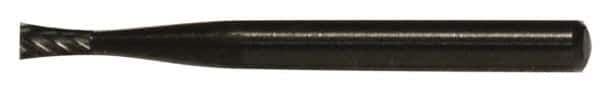 M.A. Ford - 1/4" Cut Diam, 1/8" Shank Diam, Inverted Cone Head Double Cut Burr - Carbide, Flat End, 1/4" LOC, 1-3/4" OAL - Apex Tool & Supply