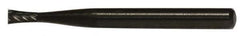 M.A. Ford - 1/4" Cut Diam, 1/8" Shank Diam, Inverted Cone Head Double Cut Burr - Carbide, Flat End, 1/4" LOC, 1-3/4" OAL - Apex Tool & Supply