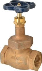 NIBCO - 1" Pipe, Threaded Ends, Bronze Integral Globe Valve - PTFE Disc, Screw-In Bonnet, 200 psi WOG, 125 psi WSP, Class 125 - Apex Tool & Supply