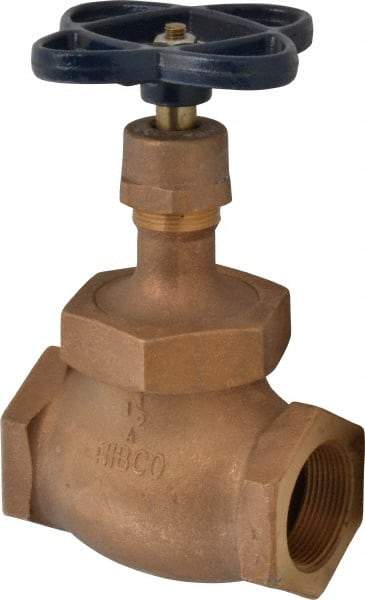 NIBCO - 1-1/2" Pipe, Threaded Ends, Bronze Integral Globe Valve - PTFE Disc, Screw-In Bonnet, 200 psi WOG, 125 psi WSP, Class 125 - Apex Tool & Supply