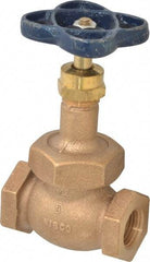 NIBCO - 1/2" Pipe, Threaded Ends, Bronze Integral Globe Valve - PTFE Disc, Screw-In Bonnet, 200 psi WOG, 125 psi WSP, Class 125 - Apex Tool & Supply