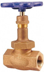 NIBCO - 2" Pipe, Threaded Ends, Bronze Renewable Full Plug Disc Globe Valve - Alloy Threads Disc, Union Bonnet, 600 psi WOG, 300 psi WSP, Class 300 - Apex Tool & Supply