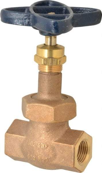 NIBCO - 1/2" Pipe, Threaded Ends, Bronze Renewable Full Plug Disc Globe Valve - Alloy Threads Disc, Union Bonnet, 600 psi WOG, 300 psi WSP, Class 300 - Apex Tool & Supply